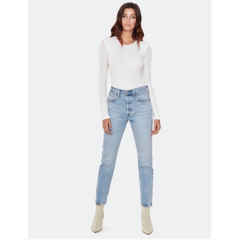 Levi's 501 Straight High Rise Blue Jeans - Picture 11 of 13